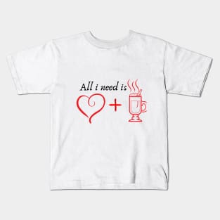 Red heart and glass of cocoa Kids T-Shirt